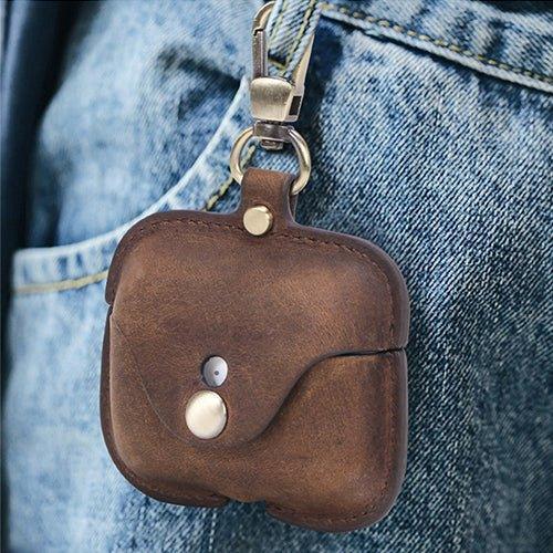 Genuine Leather AirPod Case With Keychain