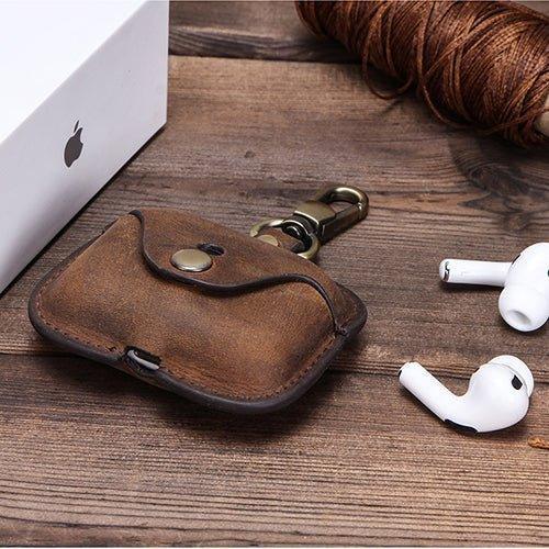 Genuine Leather AirPod Case With Keychain