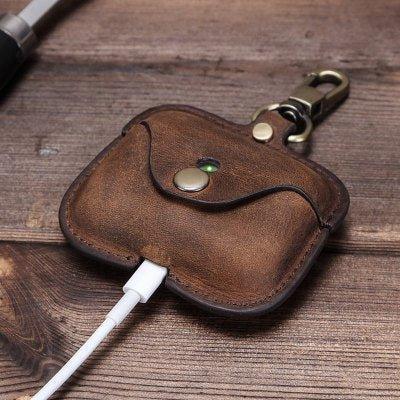 Genuine Leather AirPod Case With Keychain