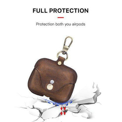 Genuine Leather AirPod Case With Keychain