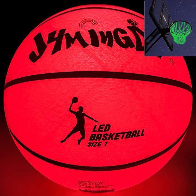 Glow In The Dark Bright LED Basketball + Luminous Net Set