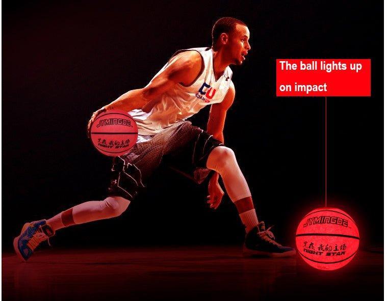 Glow In The Dark Bright LED Basketball + Luminous Net Set