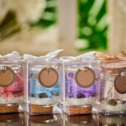 Ocean Theme Blue Purple Pink Gel Candle