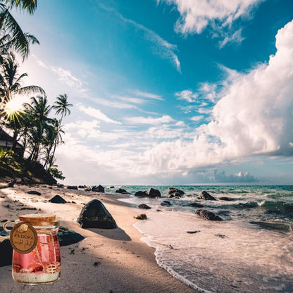 Ocean Theme Blue Purple Pink Gel Candle