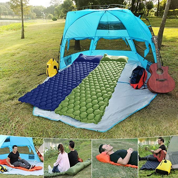 Inflatable Sleeping Mat With Pillow