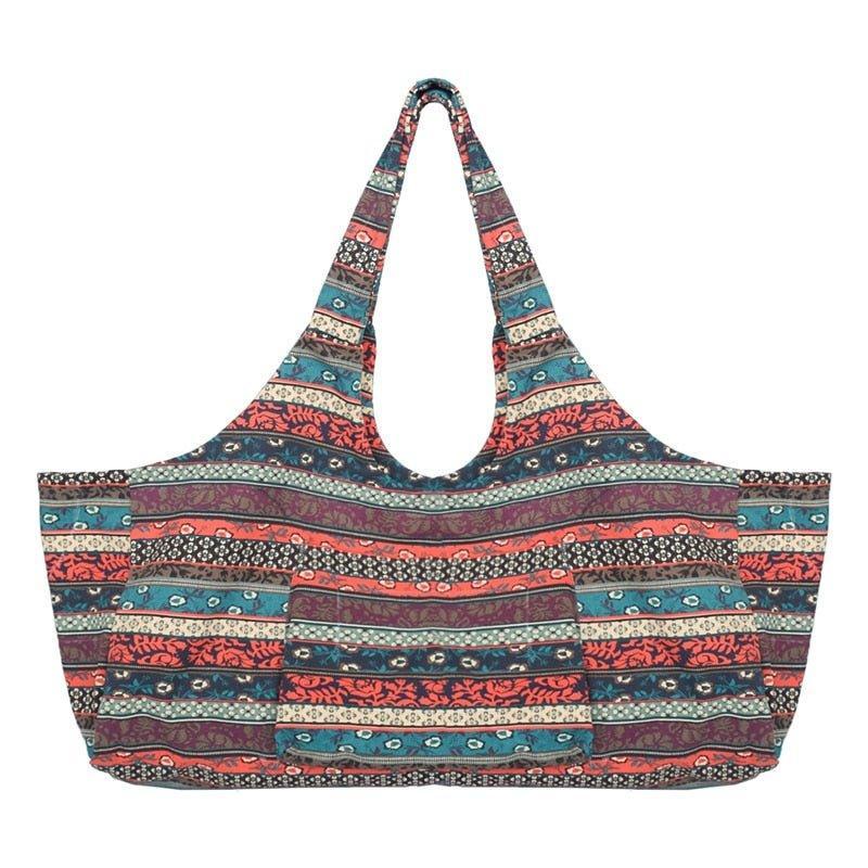 Large Bohemian Ethnic Style Print Canvas Yoga Bag