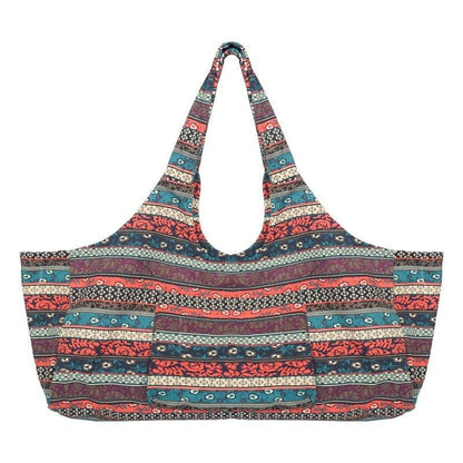 Large Bohemian Ethnic Style Print Canvas Yoga Bag