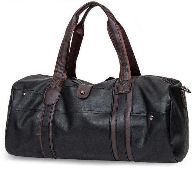 Large PU Leather Duffle Bag Travel Shoulder Handbag