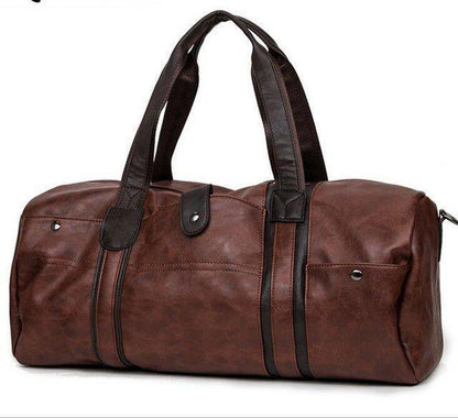 Large PU Leather Duffle Bag Travel Shoulder Handbag