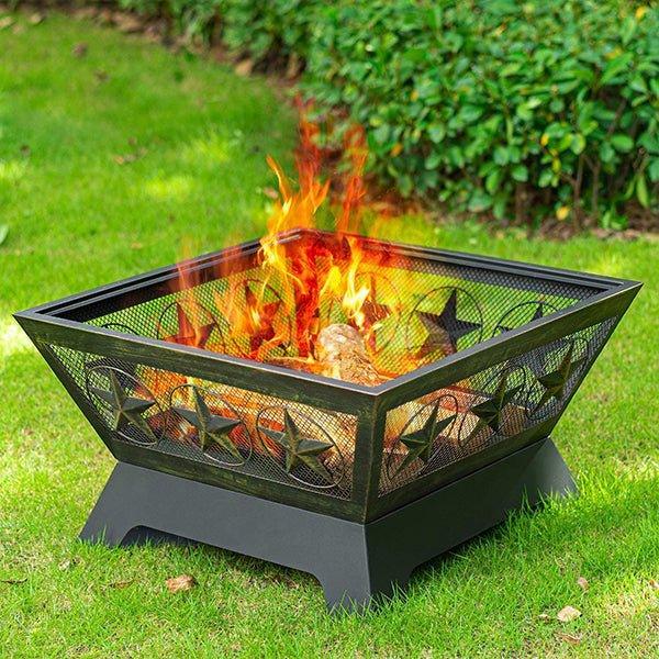 Large Square Fire Pits Wood Burner