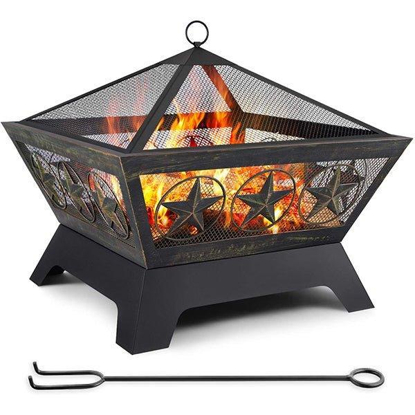 Large Square Fire Pits Wood Burner