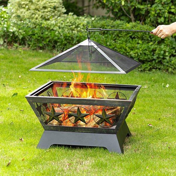 Large Square Fire Pits Wood Burner