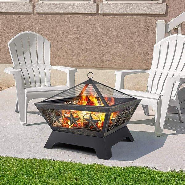 Large Square Fire Pits Wood Burner