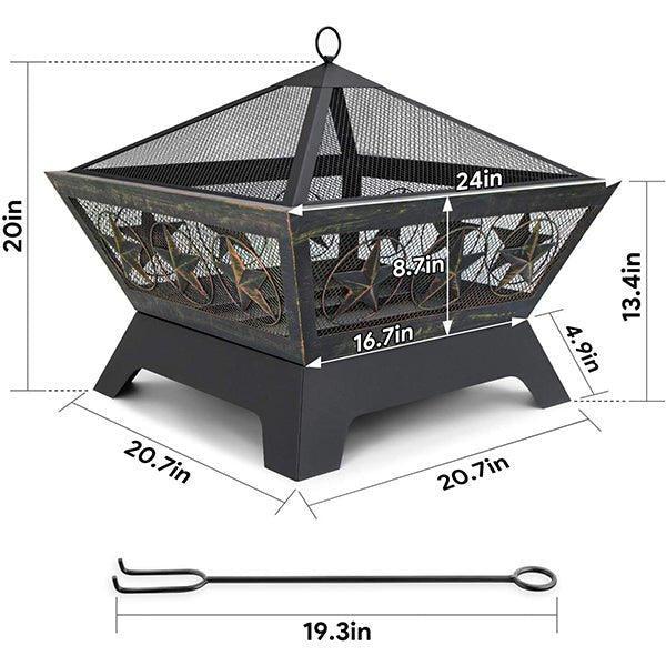 Large Square Fire Pits Wood Burner