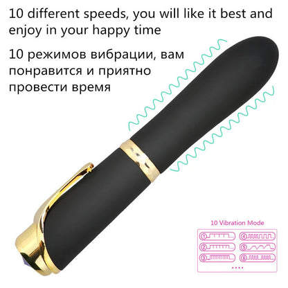 Lurevibe 10 Speed Pen-shaped G-spot Vibrating Dildo Magic Massager