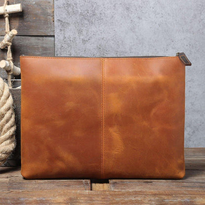 Mens Leather Clutch Bag with Wrist Strap