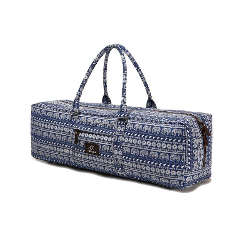 Patterned Canvas Yoga Mat Duffle Bag with Pocket