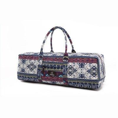 Patterned Canvas Yoga Mat Duffle Bag with Pocket