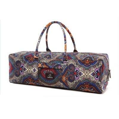 Patterned Canvas Yoga Mat Duffle Bag with Pocket