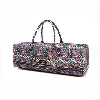 Patterned Canvas Yoga Mat Duffle Bag with Pocket