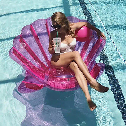 Pink Shell Inflatable Pool Float