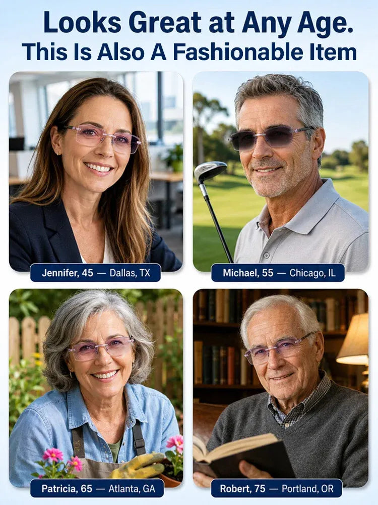 Diamond‑Cut Smart Zoom Reading Glasses, Comfortable Daily Eyewear