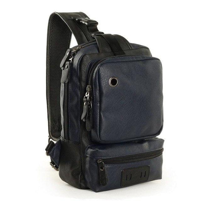 PU Leather Men Sport Bags Male Travel Chest Bag