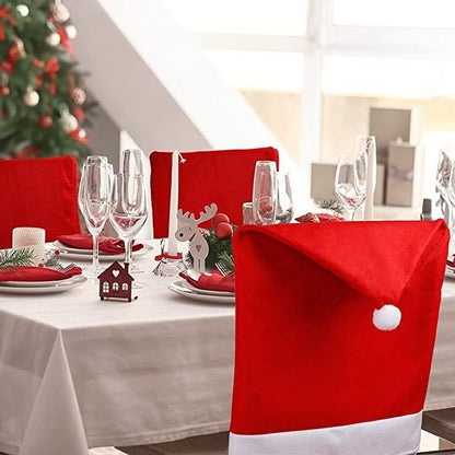 Santa Claus Hat Chair Covers For Christmas (3 pack)