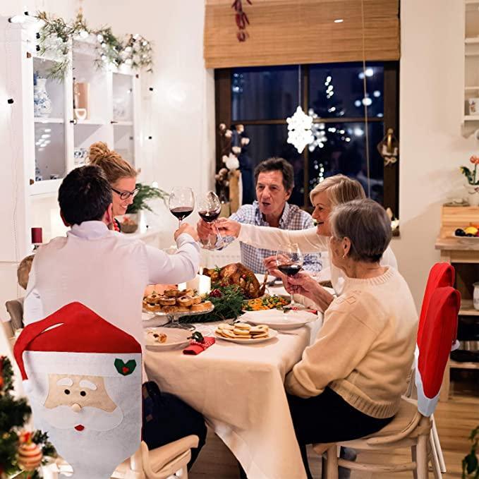 Santa Claus Hat Chair Covers For Christmas (3 pack)