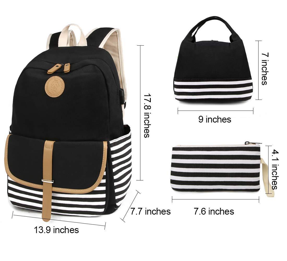 School Backpacks for Women with USB Port and Rain Cover