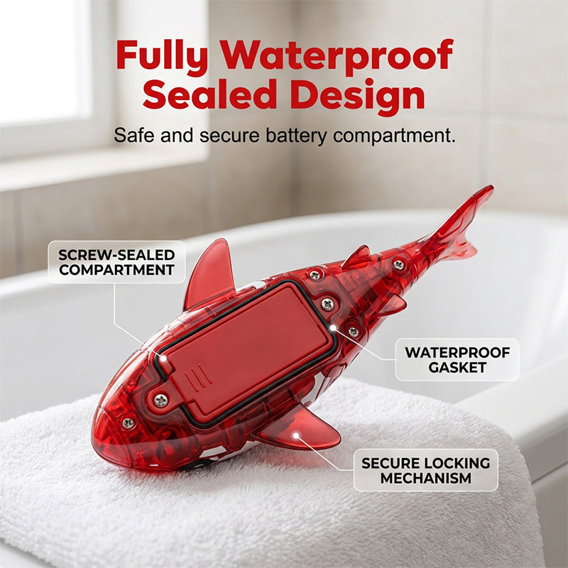 LED Light-Up Bath Toy Shark with Lifelike Tail