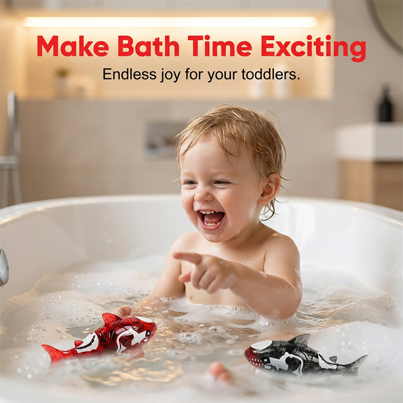 LED Light-Up Bath Toy Shark with Lifelike Tail