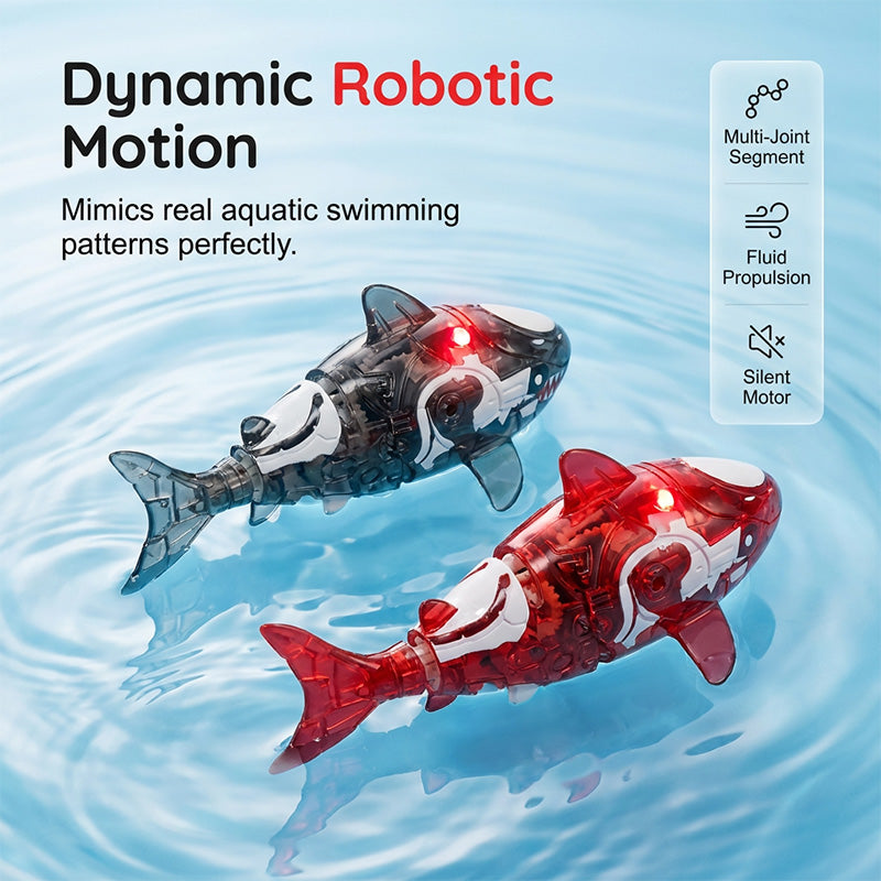 LED Light-Up Bath Toy Shark with Lifelike Tail