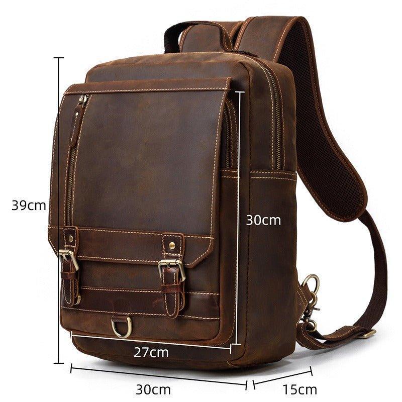 Woosir Vintage Laptop Leather Backpack Mens