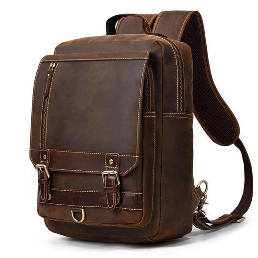 Woosir Vintage Laptop Leather Backpack Mens