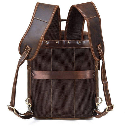 Woosir Vintage Laptop Leather Backpack Mens