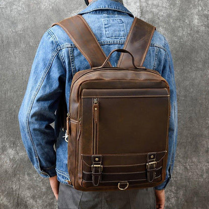 Woosir Vintage Laptop Leather Backpack Mens