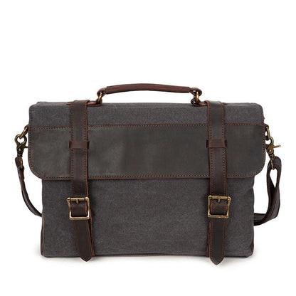 Vintage Canvas Genuine Leather Messenger Bag