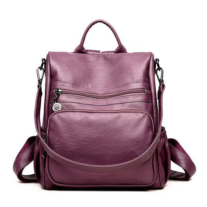 Womens Soft PU Leather Backpack Handbags