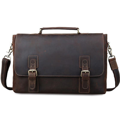 Woosir 14 Inches Genuine Leather Messenger Bag