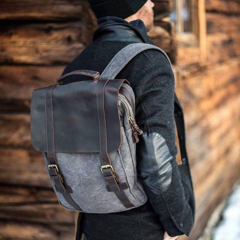 15" Canvas Backpacks Mens Women