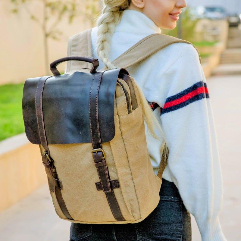 15" Canvas Backpacks Mens Women