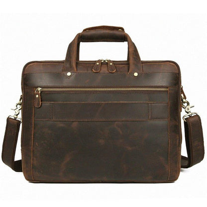 Woosir 15.6 Inches Vintage Leather Briefcase for Men