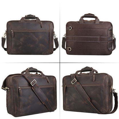 Woosir 17 Inch Briefcase Leather Backpack