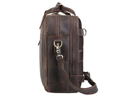 Woosir 17 Inch Briefcase Leather Backpack