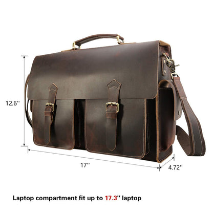 Woosir 17 Inch Laptop Leather Briefcase