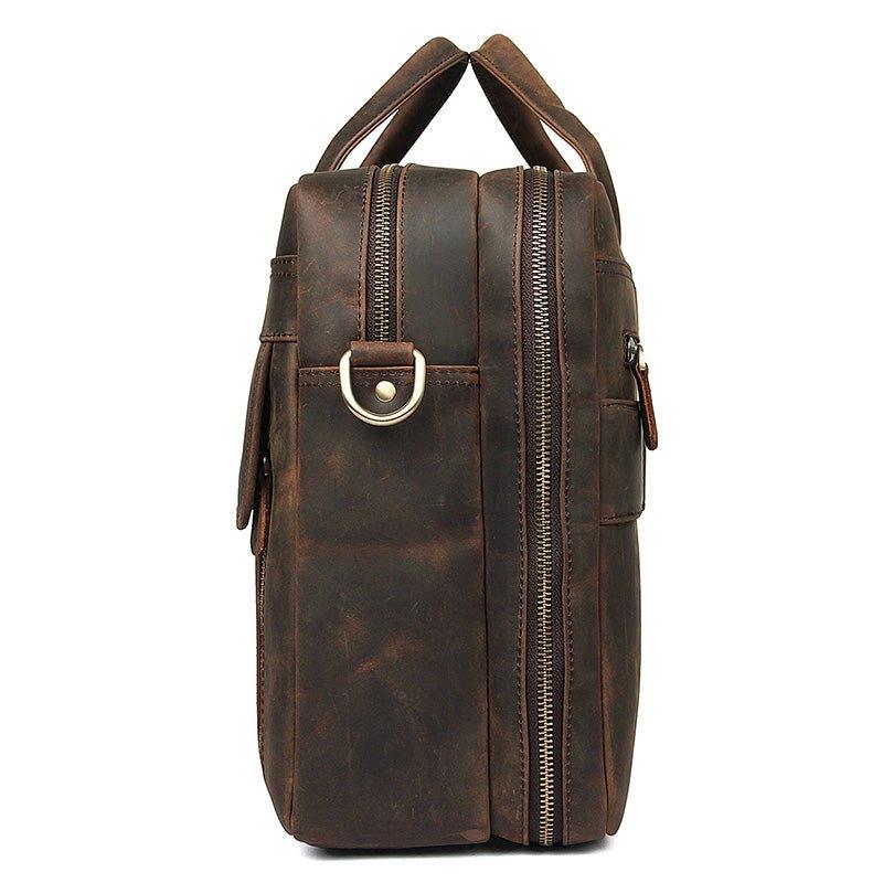 Woosir 17 Inches Vintage Leather Briefcase for Men