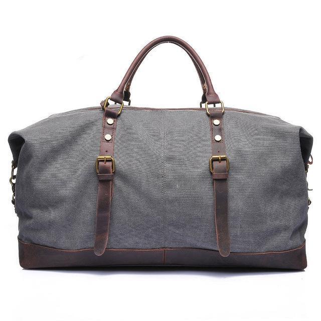 22" Large Leather Canvas Overnight Duffle Tote