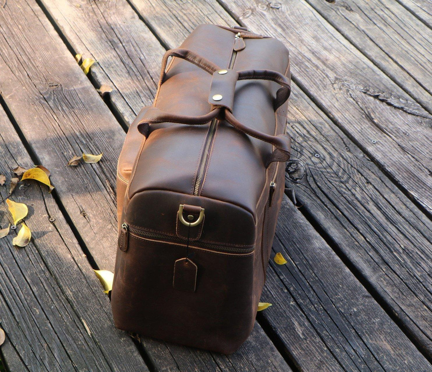 23'' Cowhide Leather Weekender Bag for Men