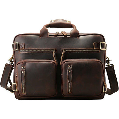 Woosir 4 Ways Multifunctional Leather Briefcase